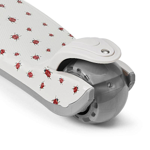 Самокат со светящимися колесами Vanilla Copenhagen "Ladybug", серый, маленький